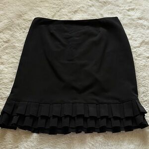 Women's Black Mini Skirt with Layered Ruffle Hem